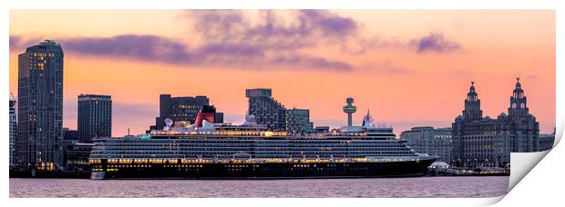 Queen Elizabeth cruise ship Print by Kevin Elias