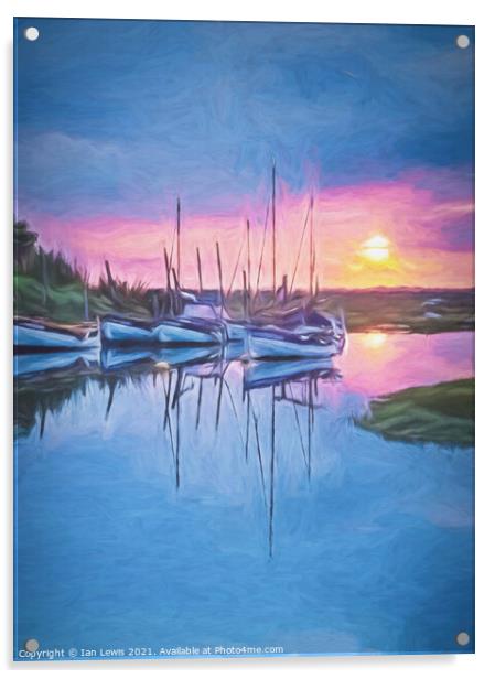 Sunset at Blakeney a Digital Painting Acrylic by Ian Lewis
