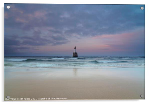 sunset view Aberdeenshire lighthouse Acrylic by Scotland's Scenery