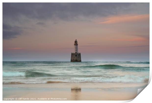 Sunset view Rattray head lighthouse Print by Scotland's Scenery