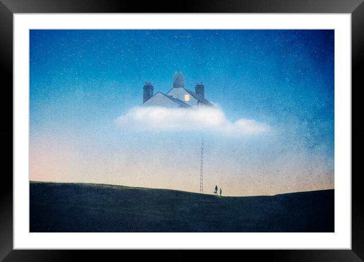 A magical concept. Of a couple below an off grid h Framed Mounted Print by David Wall