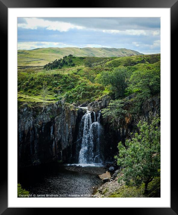 Banishead Waterfall, Lake District Framed Mounted Print by James Brodnicki