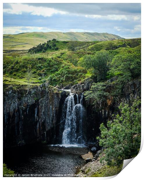 Banishead Waterfall, Lake District Print by James Brodnicki