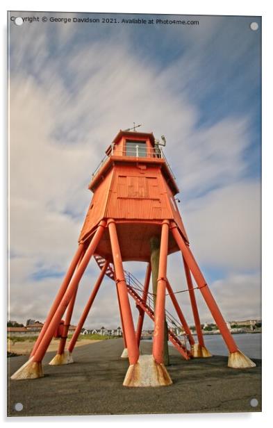 Herd Groyne Lighthouse Acrylic by George Davidson