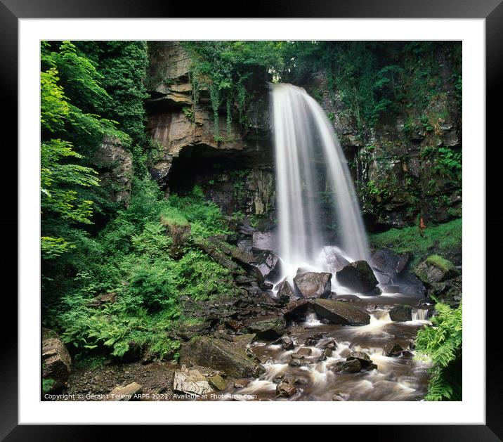 Melincourt warerfall, Neath valley, South Wales, UK Framed Mounted Print by Geraint Tellem ARPS