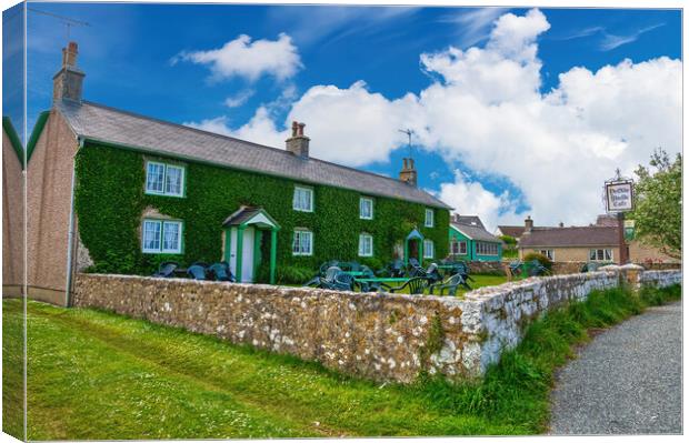 Ye Olde World Cafe in Bosherston, Pembrokeshire Canvas Print by Tracey Turner