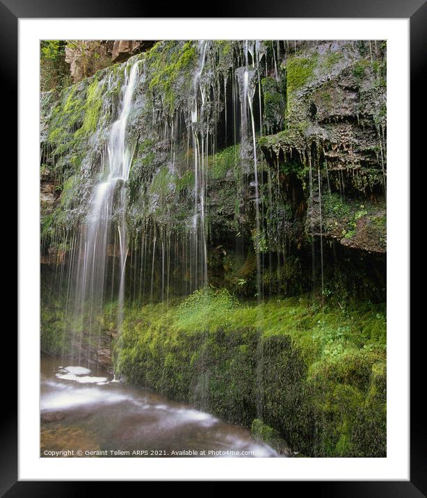Sgwd Isaf Clun Gwyn waterfall, Ystradfellte, Brecon Beacons Wales Framed Mounted Print by Geraint Tellem ARPS