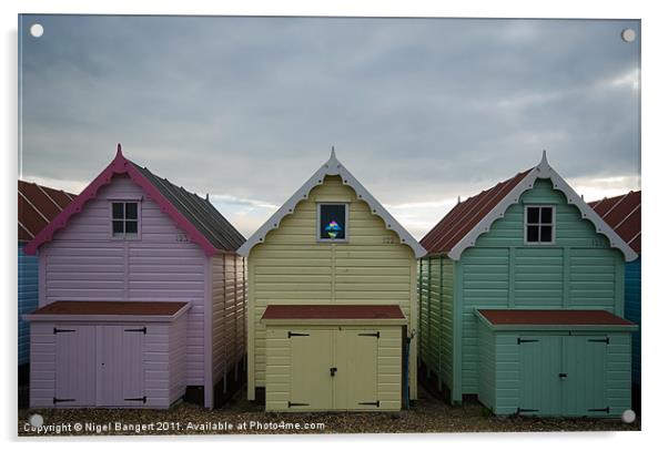 Beach Huts at Mersea Acrylic by Nigel Bangert