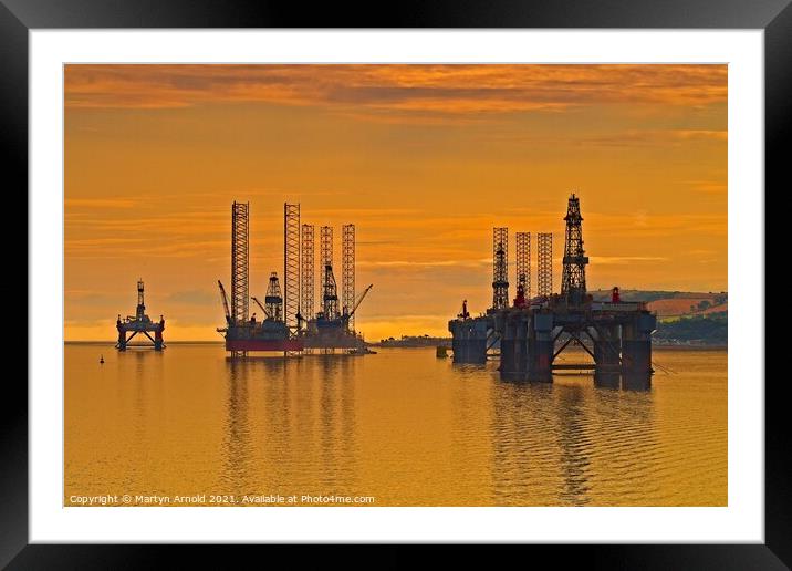 Oil Rigs on the Cromarty Firth, Scotland Framed Mounted Print by Martyn Arnold