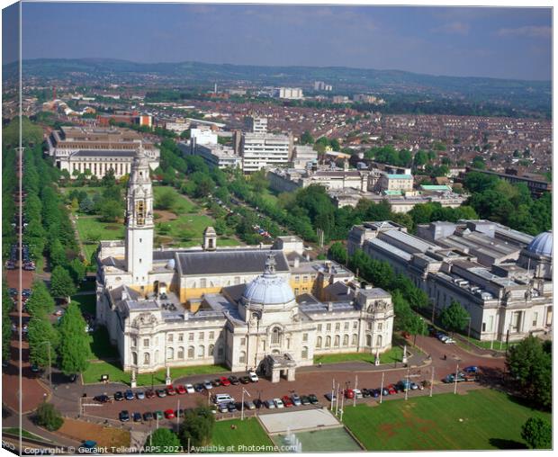 Civic Centre, Cardiff, Wales, UK Canvas Print by Geraint Tellem ARPS