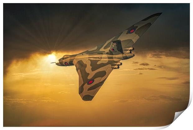 Vulcan Into The West Print by Gareth Burge Photography
