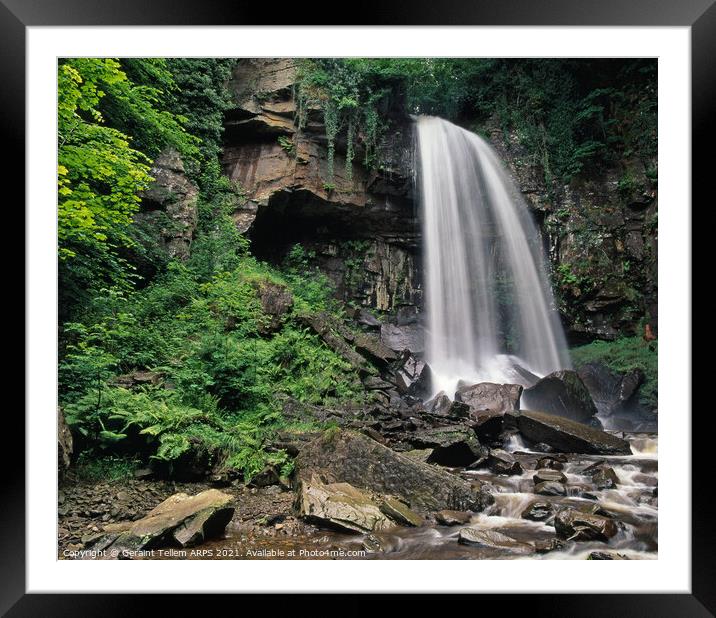 Melincourt waterfall, nr Ystradfellte, Neath valley, Wales Framed Mounted Print by Geraint Tellem ARPS