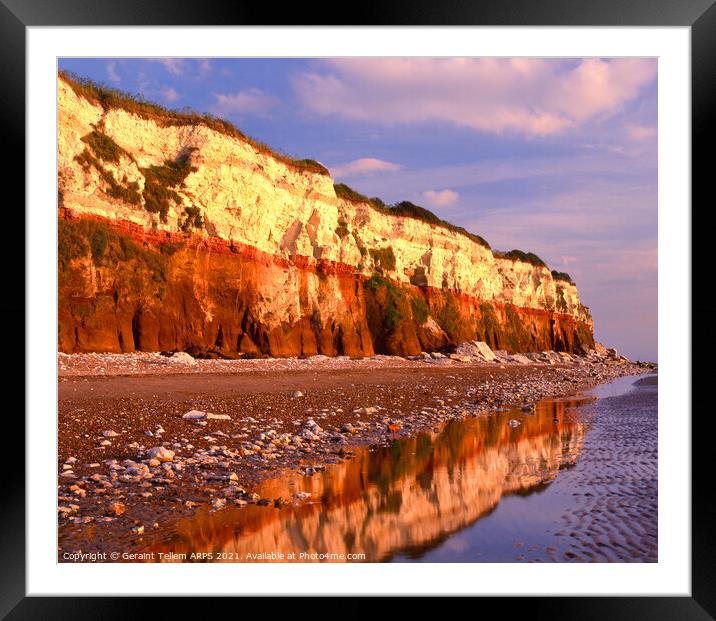 Coloured cliffs, Hunstanton, Norfolk, England, UK Framed Mounted Print by Geraint Tellem ARPS