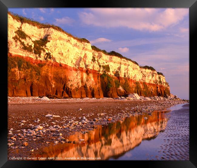 Coloured cliffs, Hunstanton, Norfolk, England, UK Framed Print by Geraint Tellem ARPS