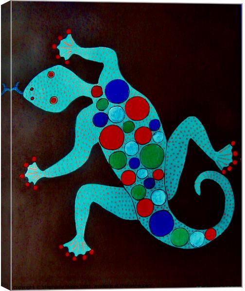 Colourful Lizard Canvas Print by Stephanie Moore