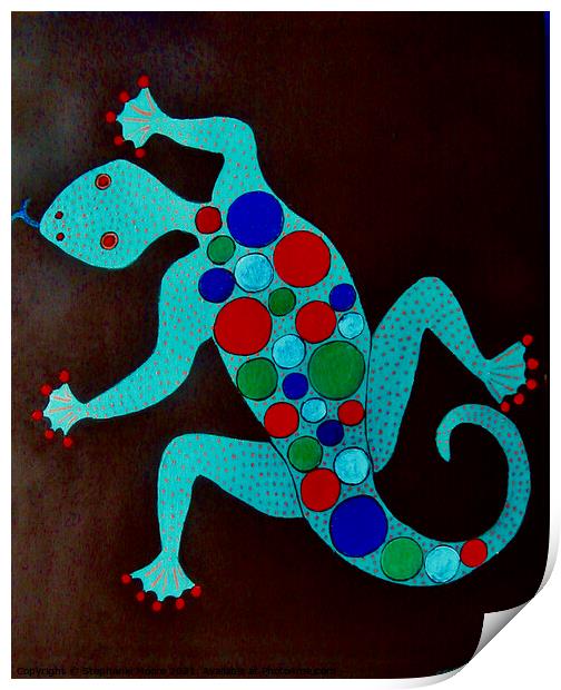 Colourful Lizard Print by Stephanie Moore