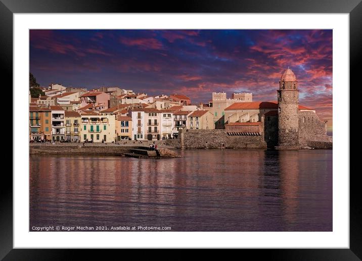 The Golden Hour in Collioure Framed Mounted Print by Roger Mechan