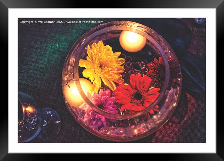 Candle bowl Framed Mounted Print by Will Badman