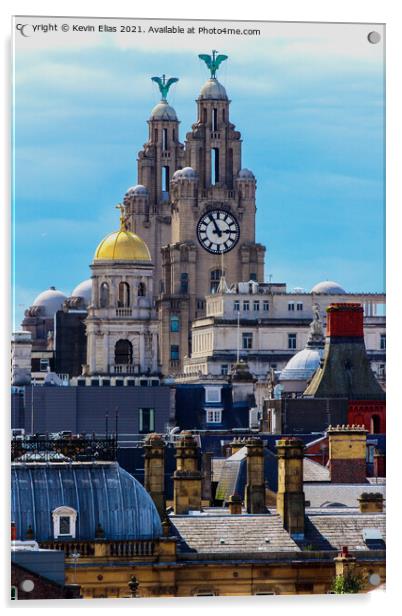 Liverpool's Skyline: Unveiling Historic Emblems Acrylic by Kevin Elias