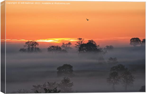Misty sunrise  Canvas Print by Will Badman