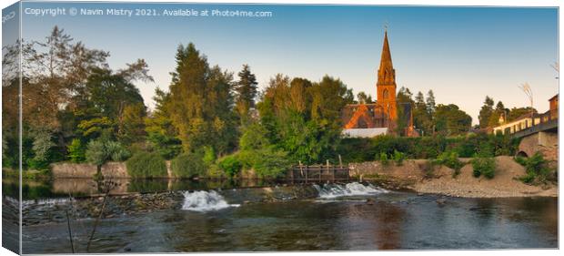 The River Etrick at Blairgowrie Canvas Print by Navin Mistry