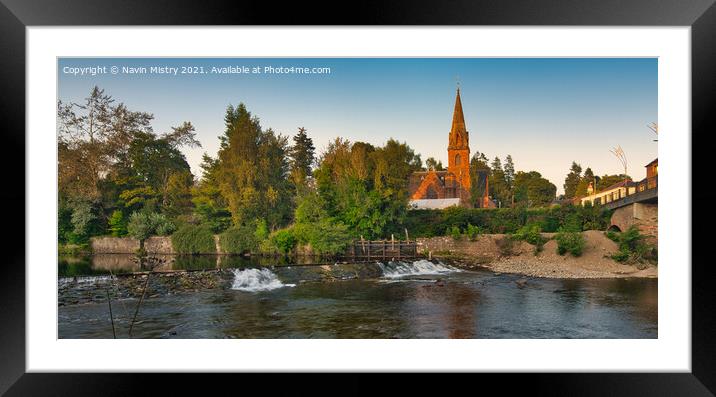 The River Etrick at Blairgowrie Framed Mounted Print by Navin Mistry