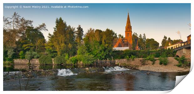 The River Etrick at Blairgowrie Print by Navin Mistry