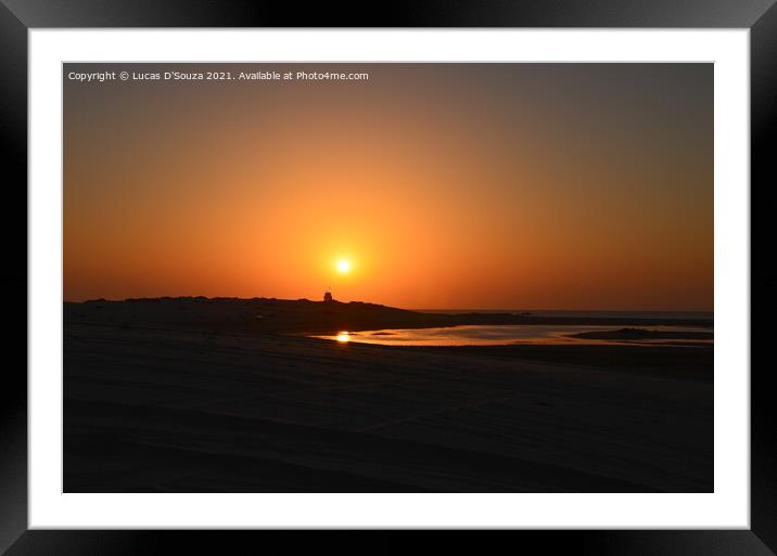 Sunrise in the desert Framed Mounted Print by Lucas D'Souza