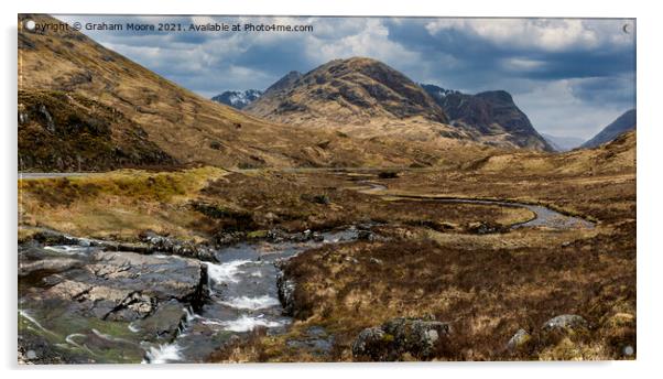 Glencoe panorama Acrylic by Graham Moore