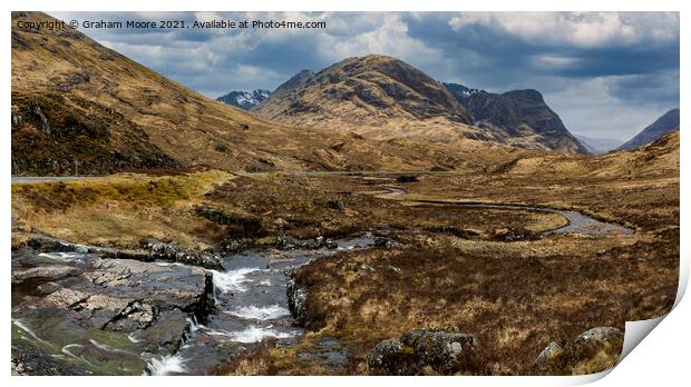 Glencoe panorama Print by Graham Moore
