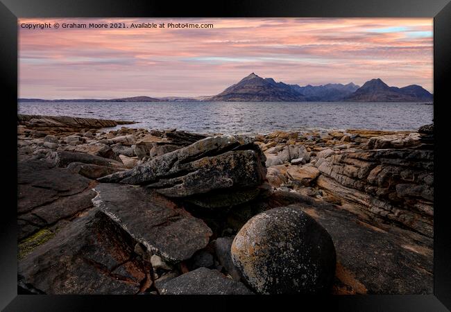Elgol Isle of Skye sunset Framed Print by Graham Moore