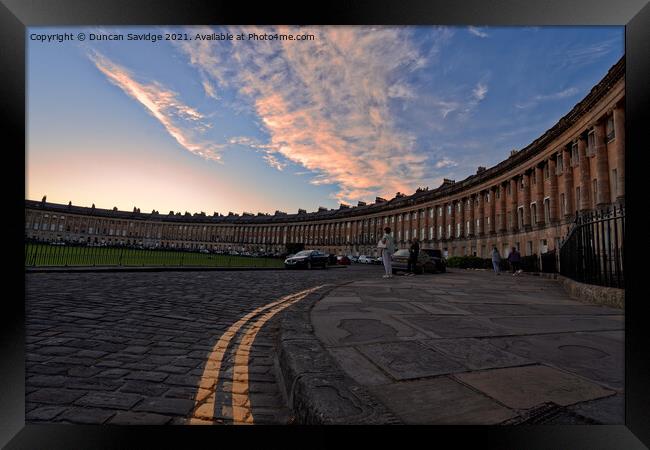 Golden sunset over the Royal Crescent  Framed Print by Duncan Savidge