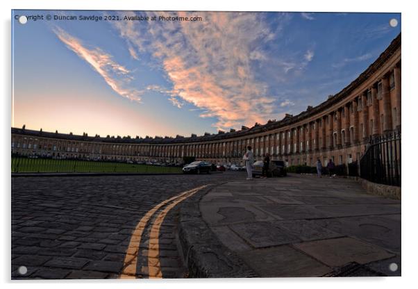 Golden sunset over the Royal Crescent  Acrylic by Duncan Savidge