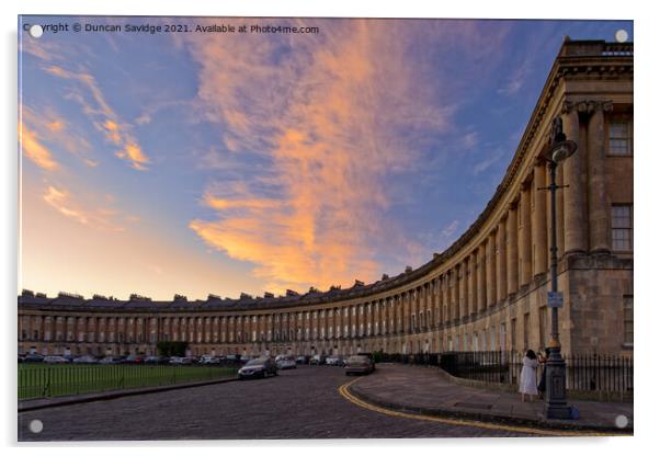 Golden sunset over the Royal Crescent  Acrylic by Duncan Savidge