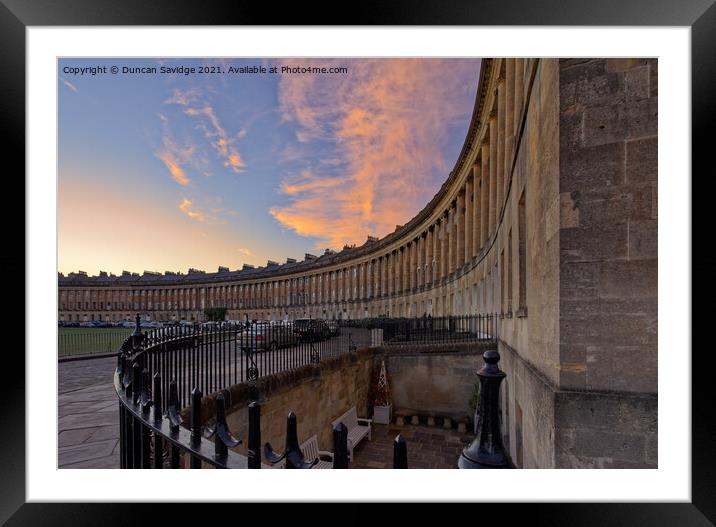 Golden sunset over the Royal Crescent  Framed Mounted Print by Duncan Savidge