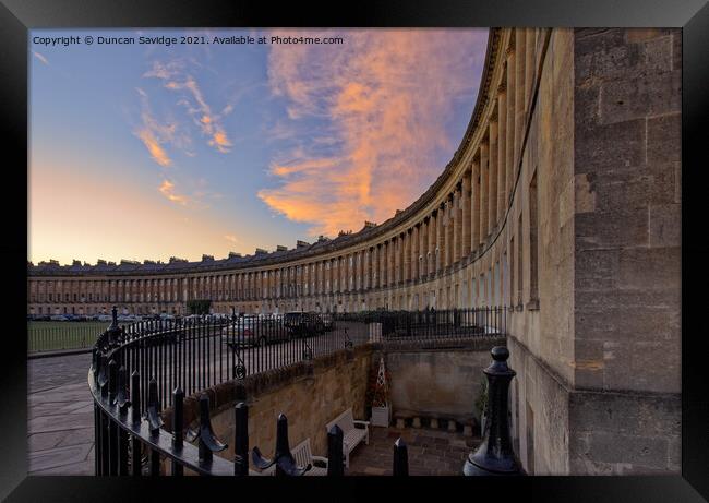 Golden sunset over the Royal Crescent  Framed Print by Duncan Savidge