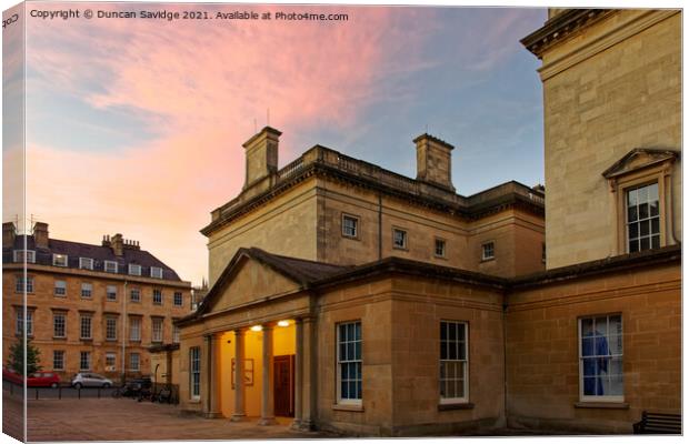 Sunset over the Assembly rooms Bath Canvas Print by Duncan Savidge