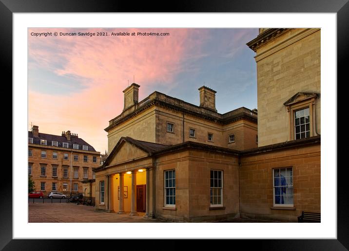 Sunset over the Assembly rooms Bath Framed Mounted Print by Duncan Savidge