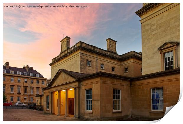 Sunset over the Assembly rooms Bath Print by Duncan Savidge