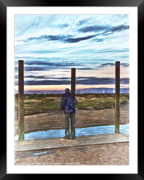 Watching The Sunset At Blakeney Framed Mounted Print by Ian Lewis