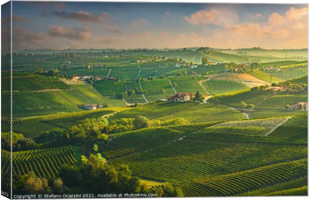 Langhe vineyards, Piedmont, Italy Canvas Print by Stefano Orazzini