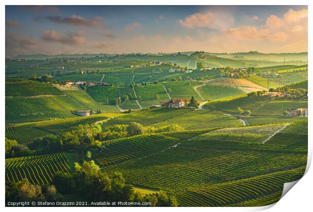 Langhe vineyards, Piedmont, Italy Print by Stefano Orazzini