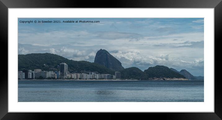 Copacabana beach, Rio de Janeiro Framed Mounted Print by Jo Sowden