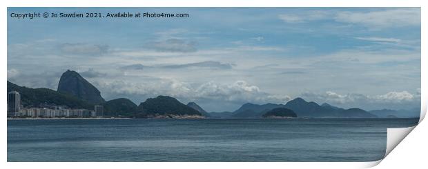 Copacabana beach Panorama, Rio de Janeiro Print by Jo Sowden