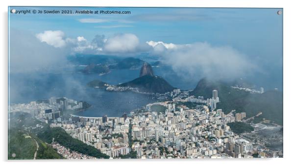 Sugar Loaf , Rio de Janeiro Acrylic by Jo Sowden