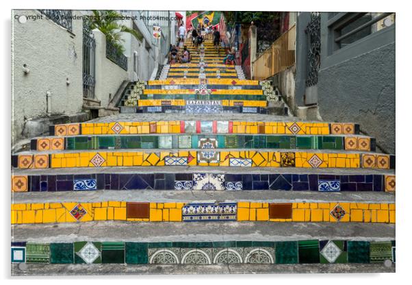 Selaron Steps, Brazil Acrylic by Jo Sowden