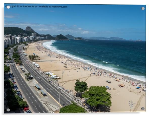 Copacabana Beach Acrylic by Jo Sowden