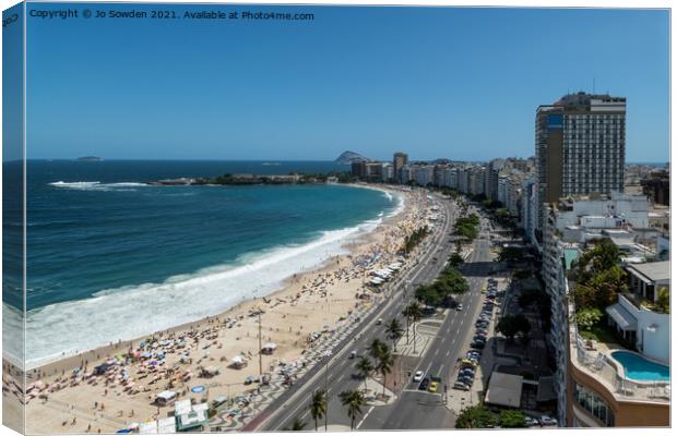 Copacabana beach Canvas Print by Jo Sowden