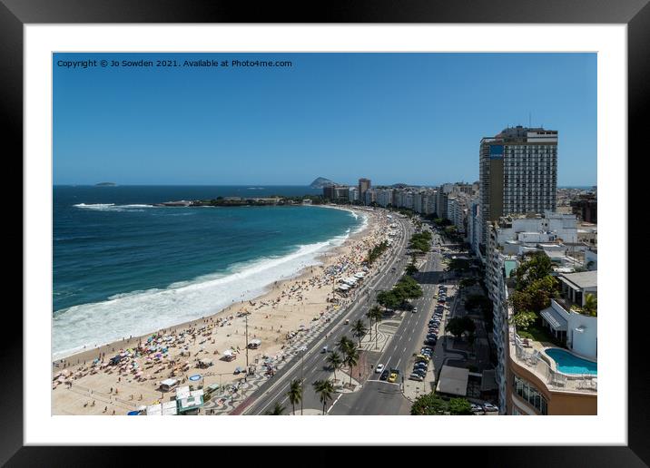 Copacabana beach Framed Mounted Print by Jo Sowden
