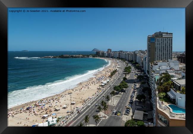 Copacabana beach Framed Print by Jo Sowden
